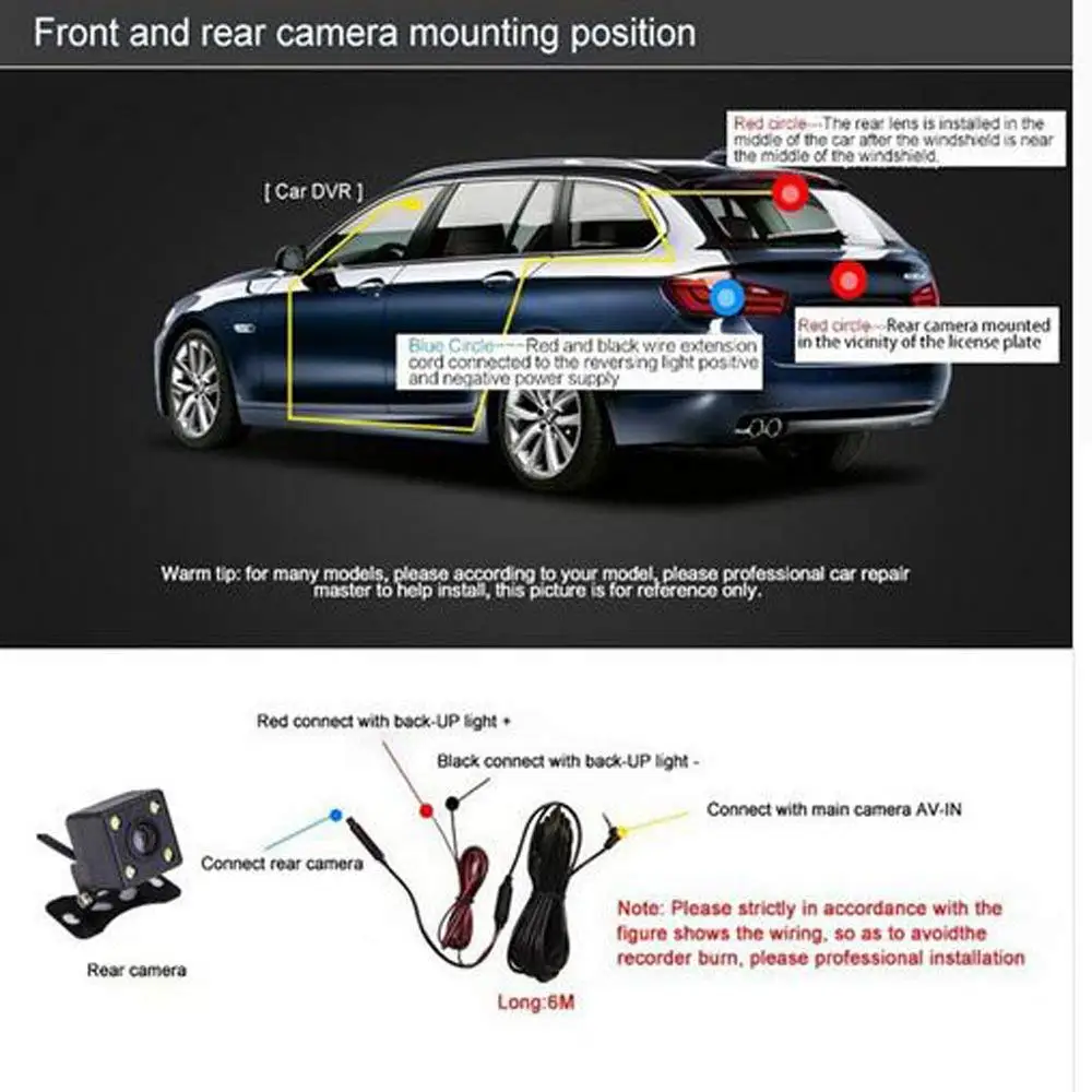 Мини Dash Cam Двойной объектив Автомобильный цифровой видеорегистратор с
