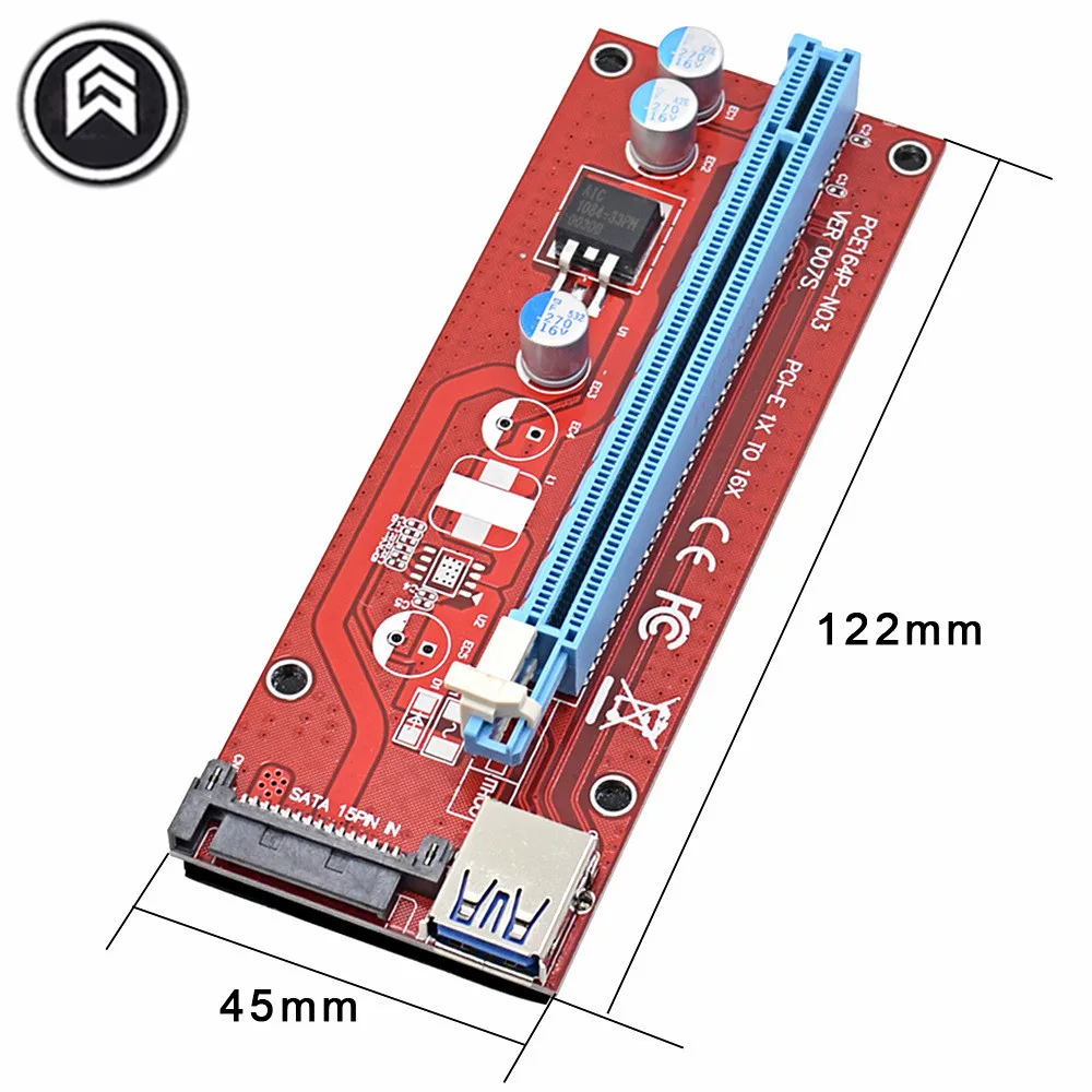 Оптовая продажа 60 см USB 3 0 PCIE Райзер карта PCI E Экспресс 1x to16x адаптер SATA 15Pin источник