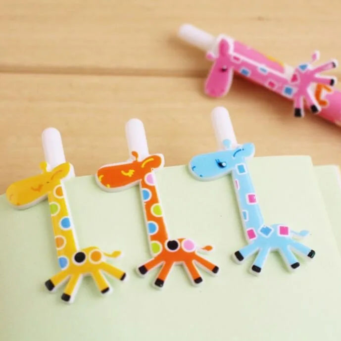 

4pcs/lot Kawaii cartoon color 3D Giraffe press style Ballpoint pen ball pen Students' DIY Drawing pen office school supplies