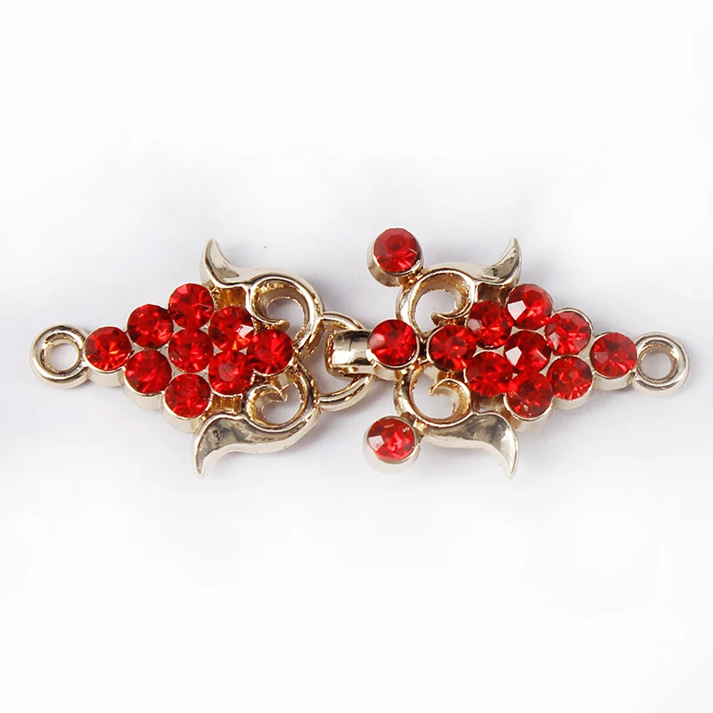 20 комплектов красные застежки с кристаллами застежка пуговица металлическая