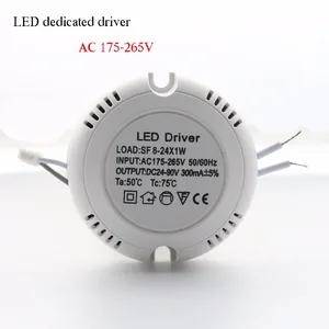 Светодиодный драйвер 8 Вт10 Вт12 Вт14 Вт16 Вт18 Вт20 Вт24 Вт, высокая эффективность, 300 мА, 8-24*1 Вт, источник питания переменного тока 175 В  265V 220V для потолочной лампы