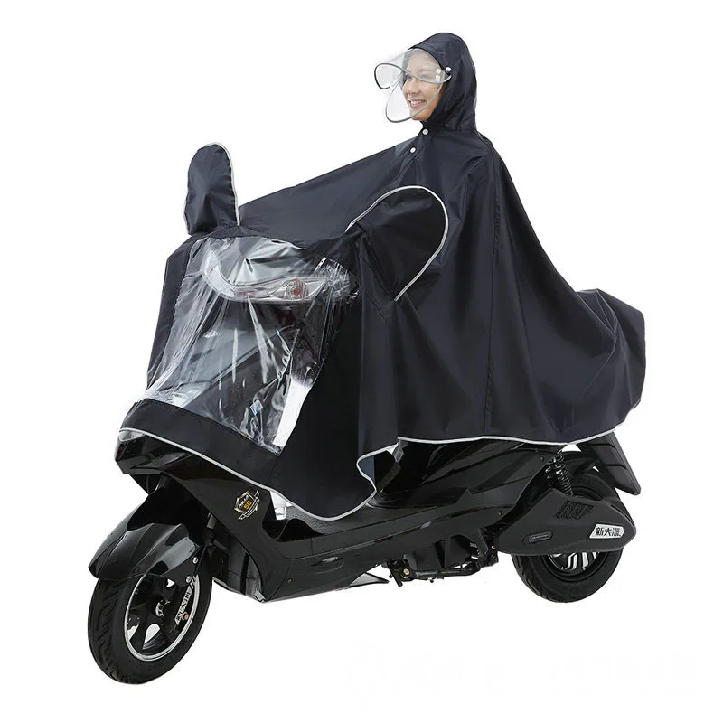 Raincoat double hat cornice raincoat bicycle motorcycle rain belt electric car 042 | Дом и сад