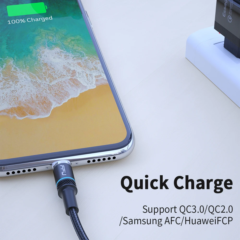 Магнитный кабель FPU USB Type C/Micro/Lightning для телефонов iPhone/Android 3A 1/2 м|Кабели мобильных