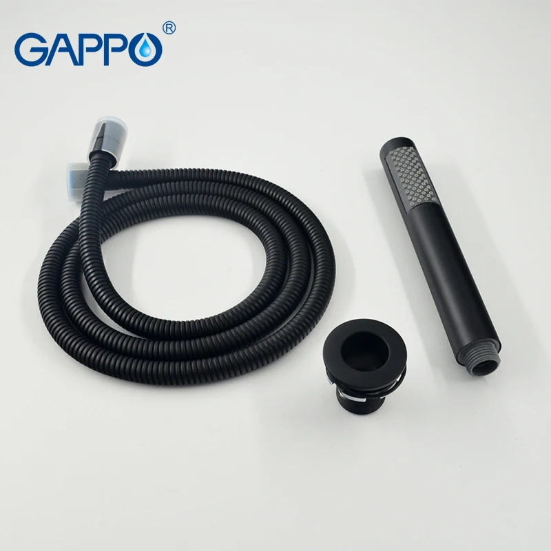 Смеситель для ванной комнаты GAPPO дождевой Черный кран раковины настенный