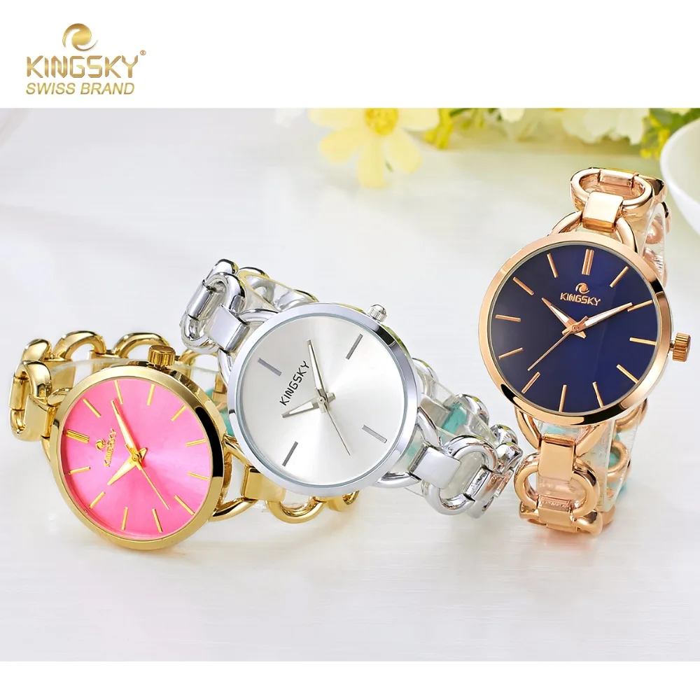 Relogio feminino Kingsky              geneva Hodinky