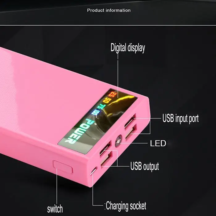 Прочный практичный 4 usb порта светодиодный цифровой аккумулятор 5В/2а дисплей