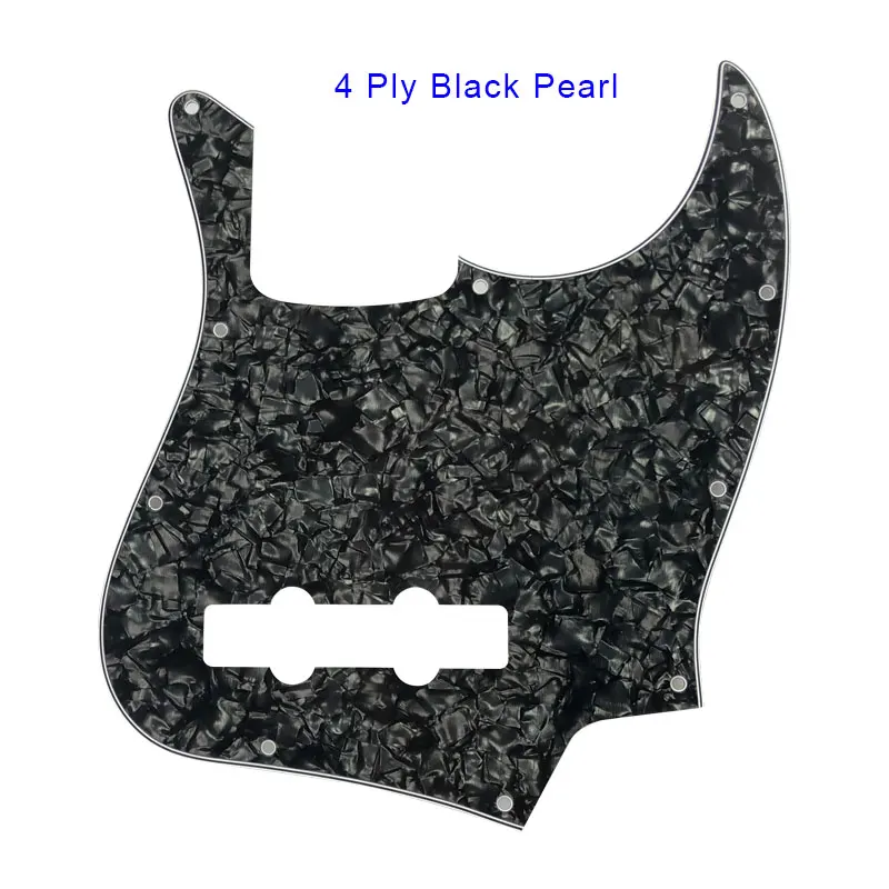4 ply black pearl Pleroo гитара деталей pickguards Стандартный 10 отверстий 4 строки костюм для fender Jazz Bass Стиль JB накладку к царапинам плиты - Цвет: 4 ply black pearl