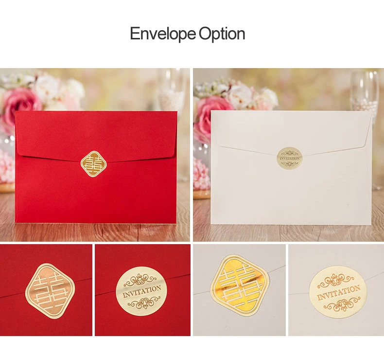 10 pieces/lot) Laser Cut MR&MRS Wedding Invitations With Gold Foil Flowers White Red Engagement Invitation Cards CX029