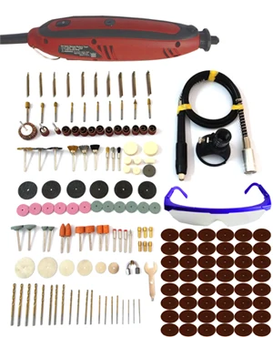 172 pcs red set Электрический гравер Мини дрель для Dremel набор вращающихся инструментов полировка заточка Резка Шлифовка сверление - Цвет: 172 pcs red set