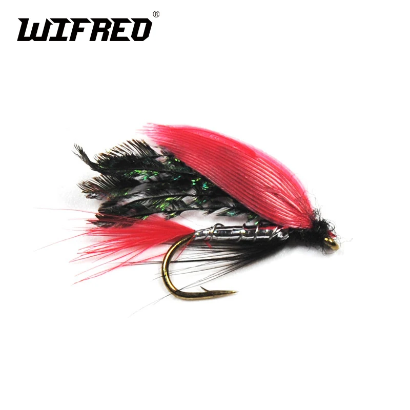 

Wifreo 10 шт. 10 # красный павлин крыло магазин Crazy Fly форель Fly рыболовные приманки искусственные приманки мокрой Fly Александрийского