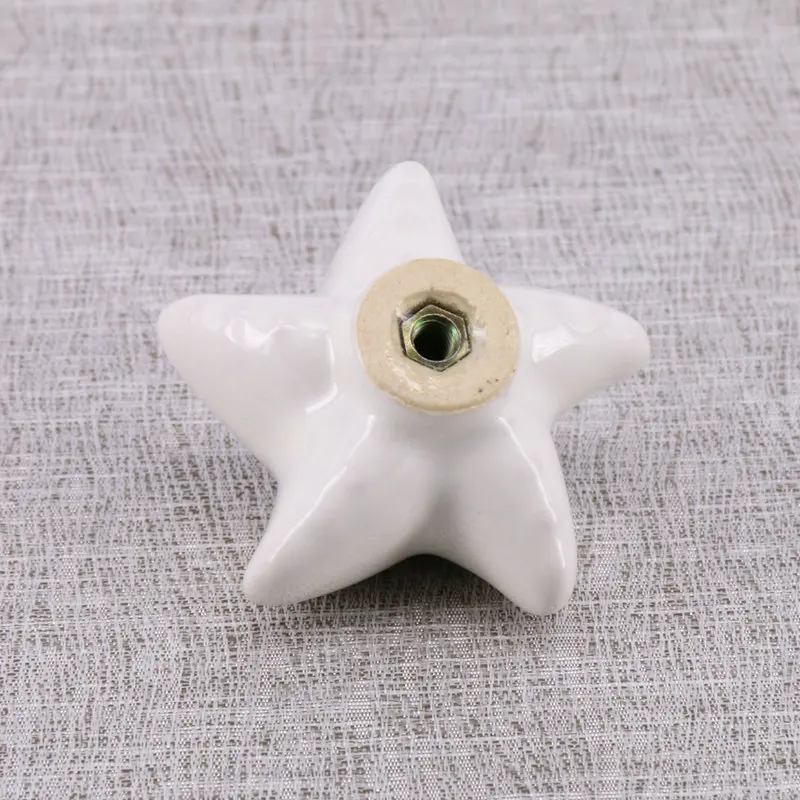 

Cute White Ceramic Starfish Cabinet Knobs Furniture Drawer Pulls Closet Handles Cupboard Knob
