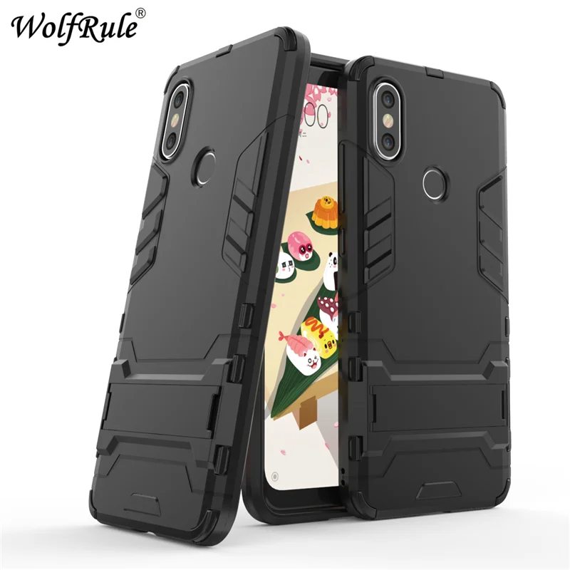 Anti-knock Case For Xiaomi Mi A2 Cover Soft Rubber + Hybrid Plastic Case For Xiaomi Mi 6x Case Holder Stand Bag For Xiaomi Mi A2