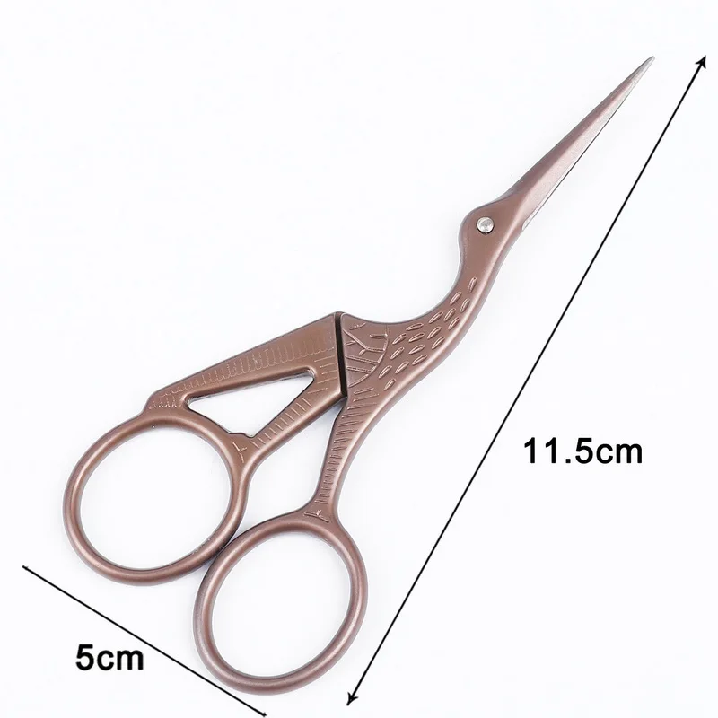 11.5cm 1 шт./лот, винтажные классические ножницы для вышивания, ткань, рукоделие, дизайн ногтей, аист, журавль, птица, ножницы, резаки, инструменты для укладки - Цвет: 11.5cm