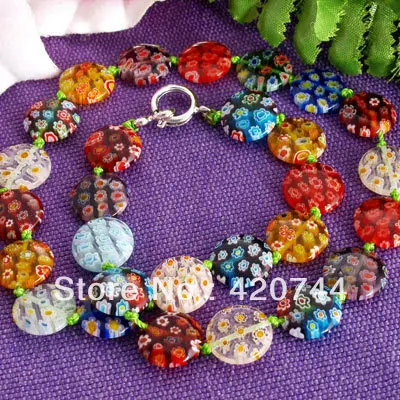3 шт./лот Millefiori стекло лэмпворк муранские монеты бусины ожерелье Горячая