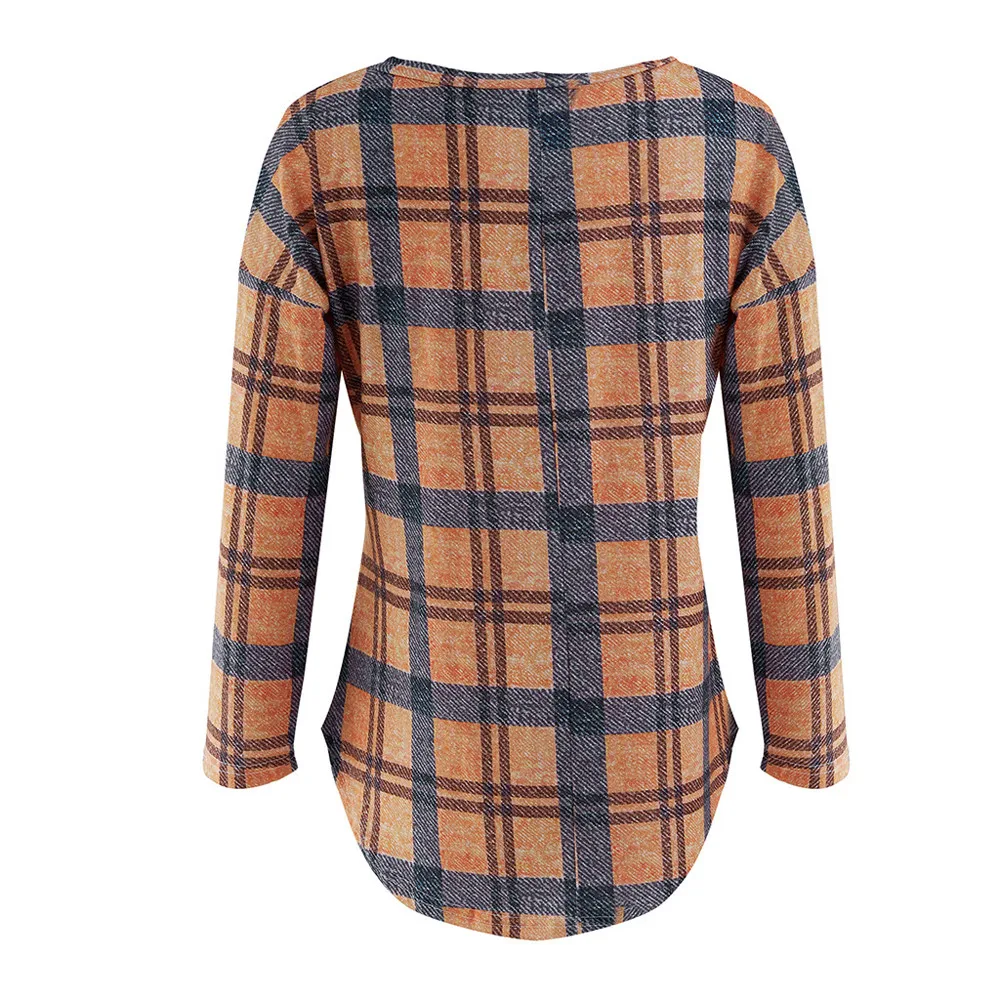 Бесплатная Страусиная Женская Повседневная желтая клетчатая футболка с длинным