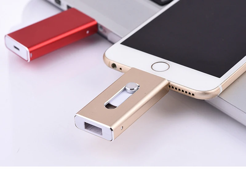 3in1 OTG USB Flash Drive 8GB 16GB 32GB 64GB 128GB Pen drive For iphone 8 7 Plus 6 6s 5S ipad storage memory stick Pendrive | Компьютеры и