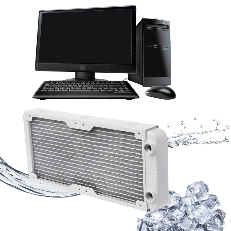 

120mm/240mm/360mm Aluminum Computer Radiator Water Cooler 10 Tube CPU Heat Sink Exchanger