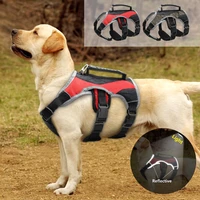 reflective dog harness large dogs halter harness pet mesh vest with lift quick control handle for labrador husky walking