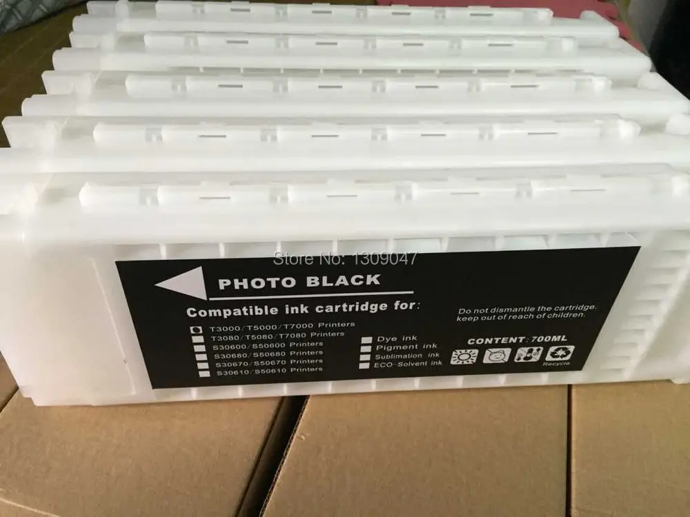 5 pcs/lot 700ml refillable ink cartridges for Epson SureColor T3000 ink cartridges with Chip