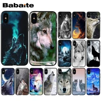 babaite angry snow wolf moon pattern phone accessories cell phone case for apple iphone 8 7 6 6s plus x xs max 5 5s se xr cover