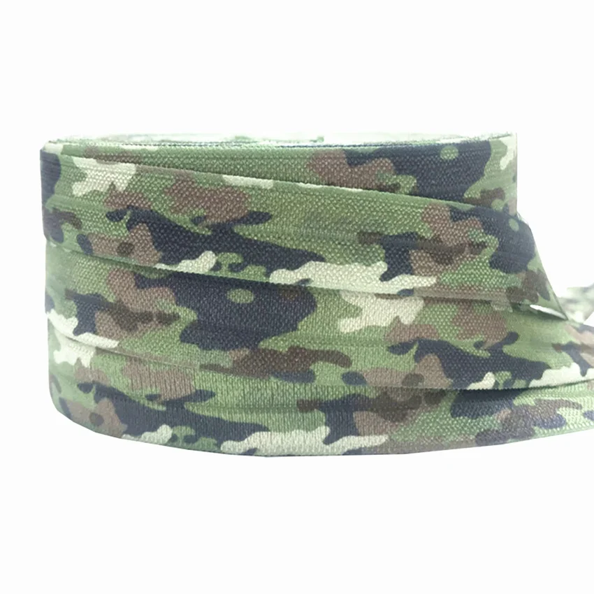 

10Yard 15mm Camouflage Print Fold Over Elastic FOE Ribbon Headwear Party Gift Packing Sewing Home Decoration Accessories