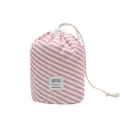 Pink stripe DIHFXX женская косметичка с ленивым шнурком, модная дорожная косметичка, органайзер, чехол для макияжа, сумка для хранения, набор туалетных и косметических принадлежностей - Цвет: Pink stripe