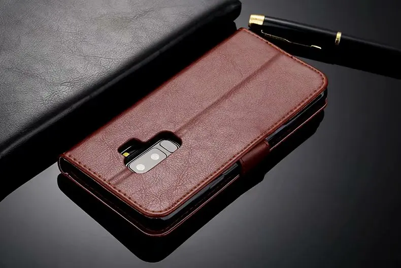 LuxuryFlip кожаный бумажник чехол для SAMSUNG S9 с подставкой держатель + слот карты SoftSoft