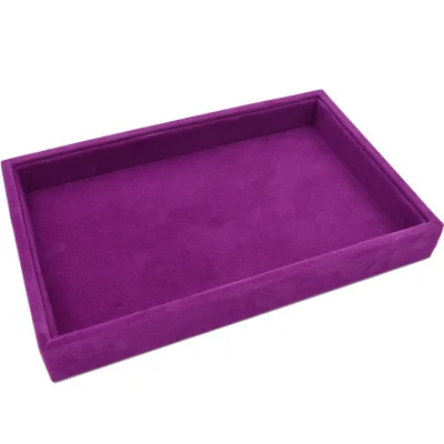 Purple Маленькое бархатное кольцо, серьги, браслет ожерелье подвеска для часов лоток тарелка ювелирный держатель для украшений коробка для хранения лоток - Цвет: Purple