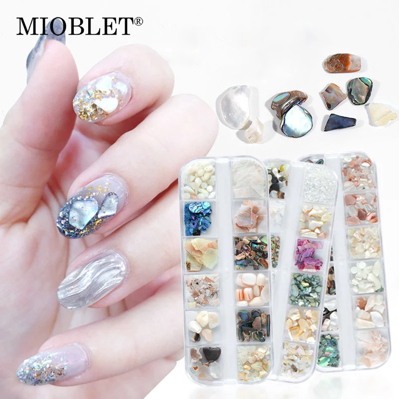 

1 Box Multi-size Irregular Abalone Shell Slice Nail Art Decorations 3D Nails Stones Flakes Tips DIY Manicure Sequins Accessories