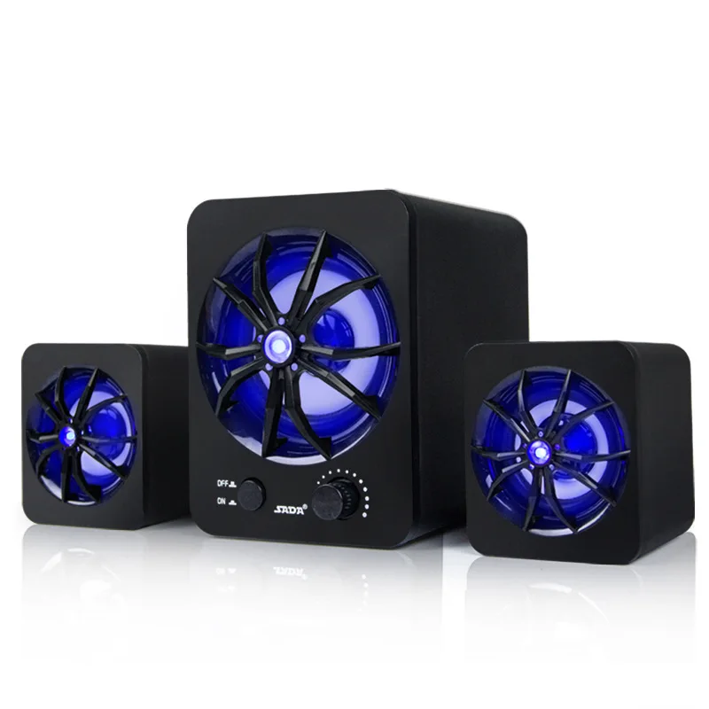 SADA D 207 сабвуфер стерео бас USB 2 1 динамик атмосферное светодиодное освещение 3D