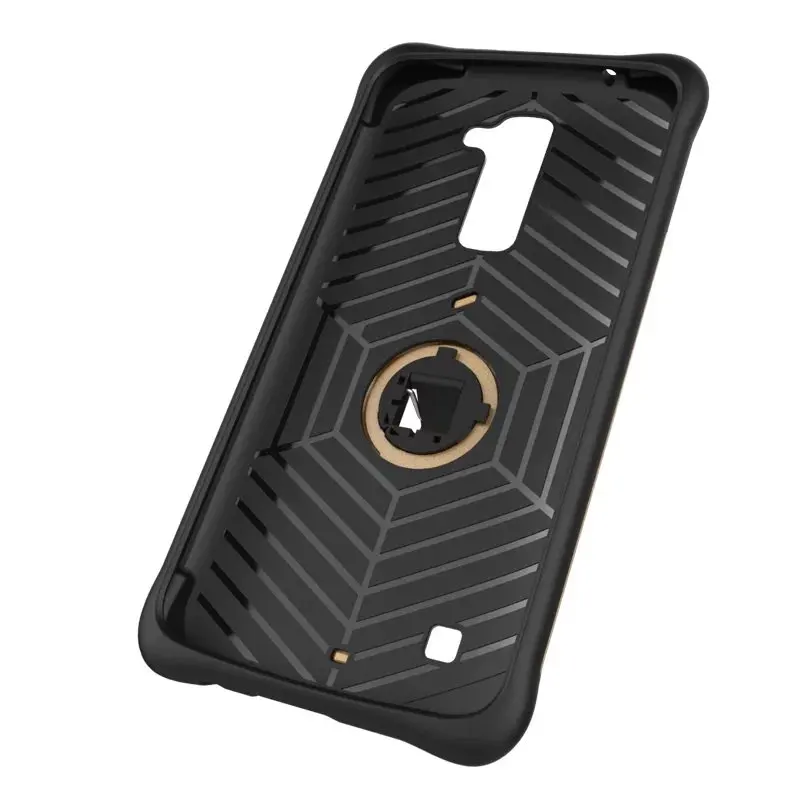 Роскошные Гибридный чехол для LG K10 с подставкой жесткий Панцири кремния + PC