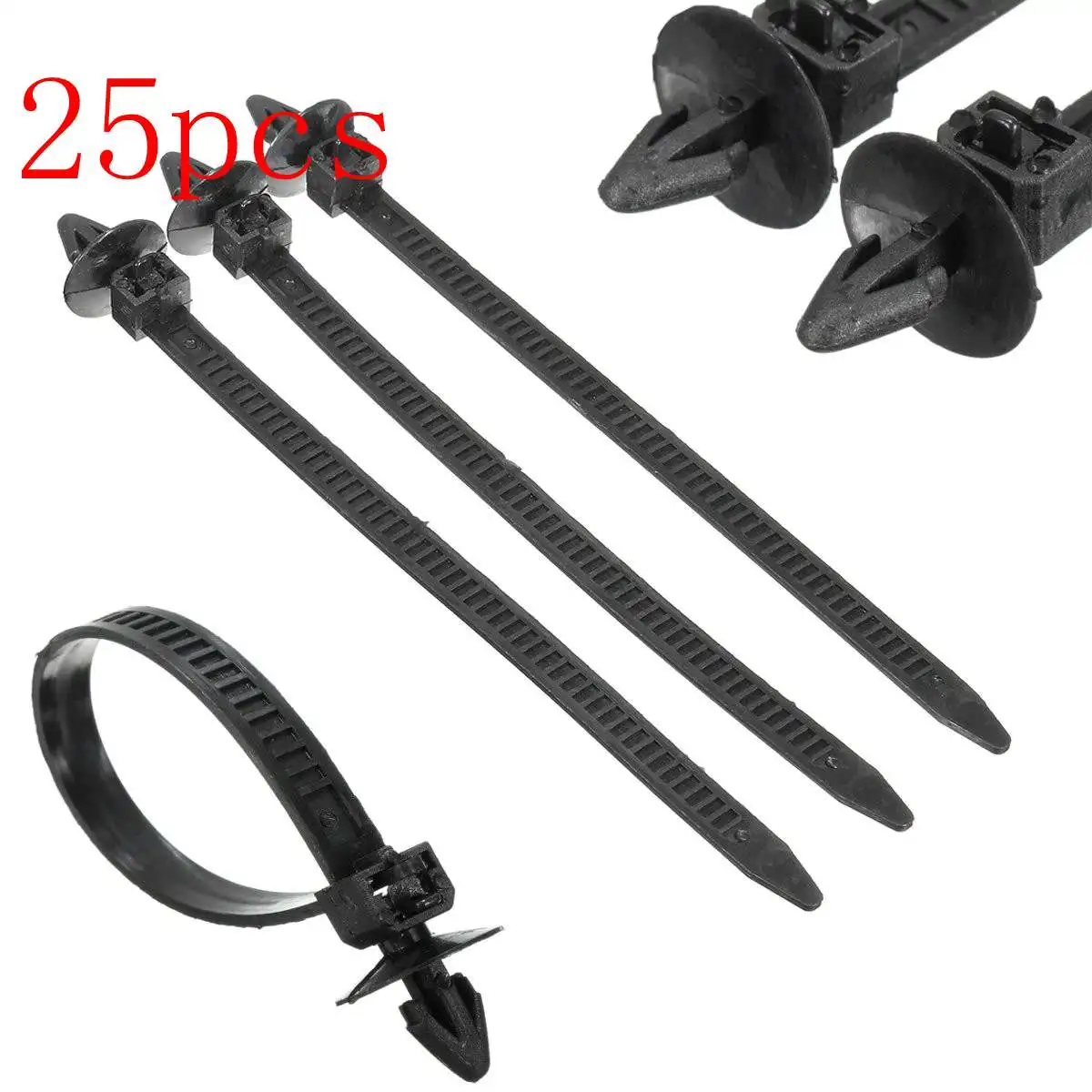 Универсальный автомобильный нейлоновый кабельный ремень 25 шт. зажимы для