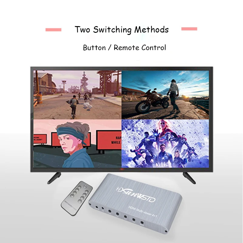 HDMI сплиттер 4x1 коммутатор 4 в 1 выход порта видео конвертер для игровой