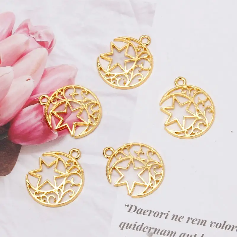 

5Pcs Moon Star Blank Resin Frame Pendant Open Bezel Setting Jewelry Making