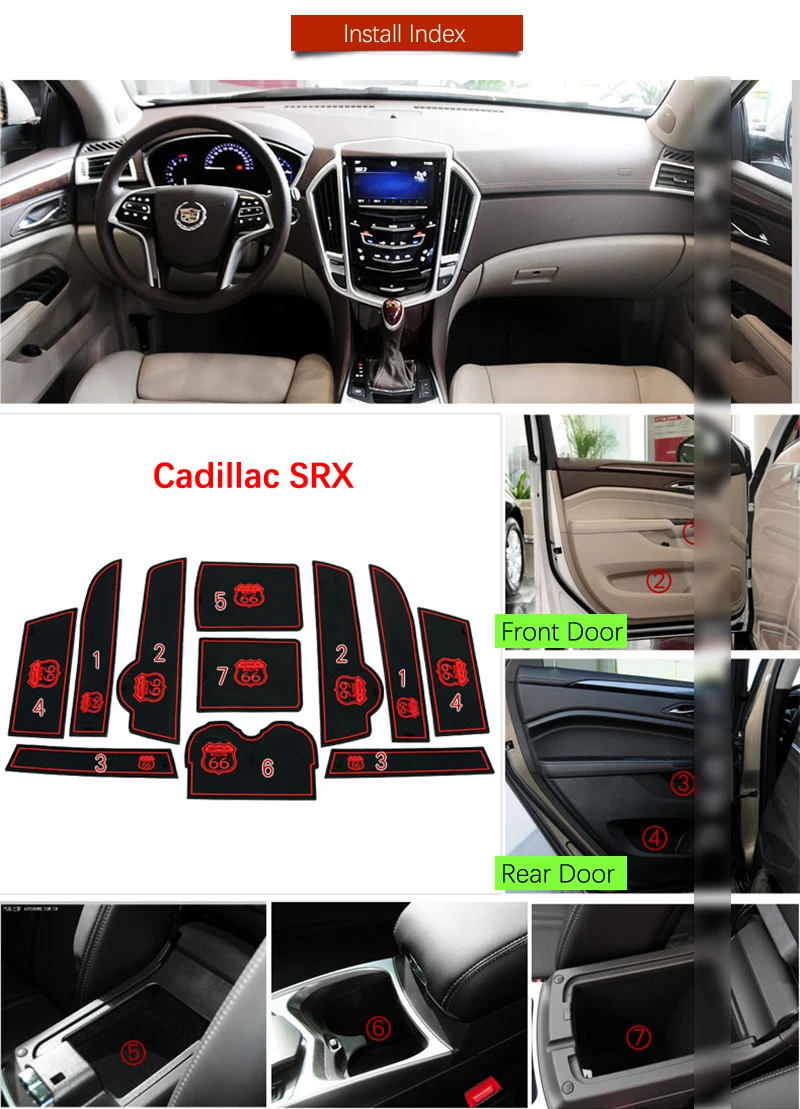 Противоскользящая резиновая подставка под ворота для Calldiac SRX 2010 2011 2012 2013 2014 2015 2016