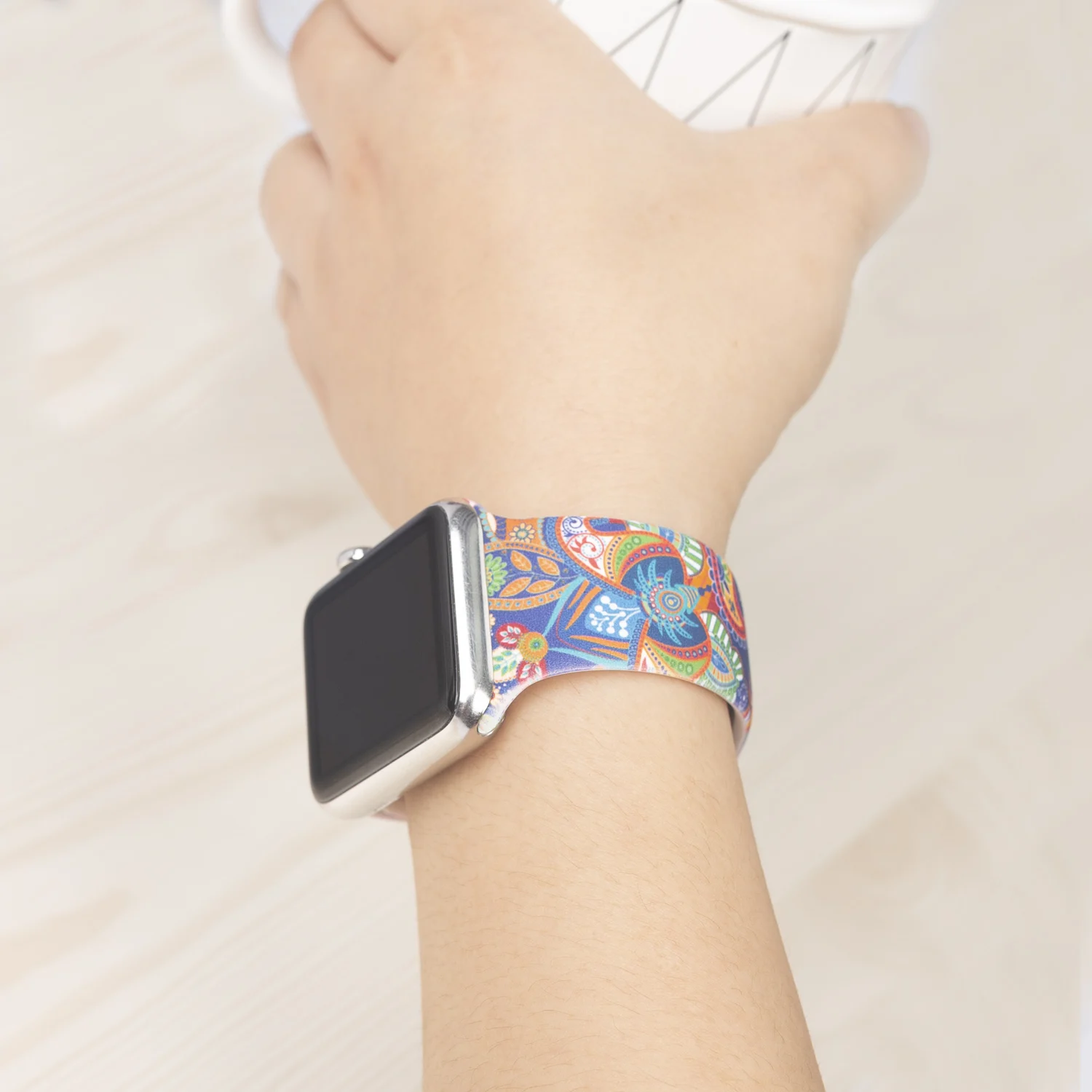 YOUKEX с цветочным принтом силиконовый спортивный ремешок для Apple Watch 38 мм 42 модный