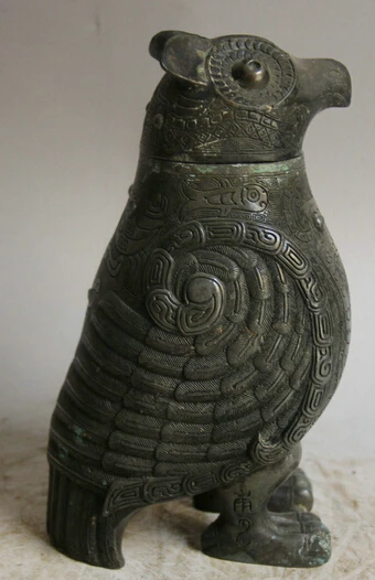 ZSR JP S0524 9 &quotстарая китайская Бронзовая фигурка периода династии чайник горшок