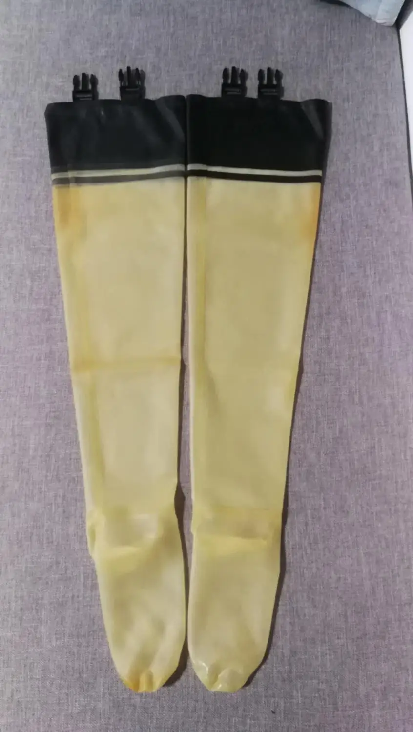 Прозрачные латексные колготки соблазнительные длинные носки размер L