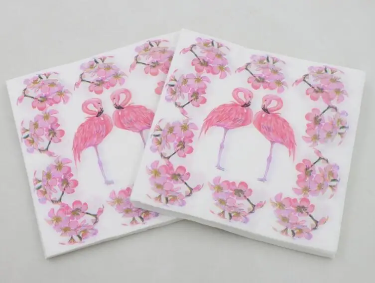 Paper Napkin 20pcs Фламинго одноразовые наборы посуды бумажные чашки тарелки салфетки соломинки столовая посуда для украшения на свадьбу на день рождения вечерние принадлежности - Цвет: Paper Napkin 20pcs