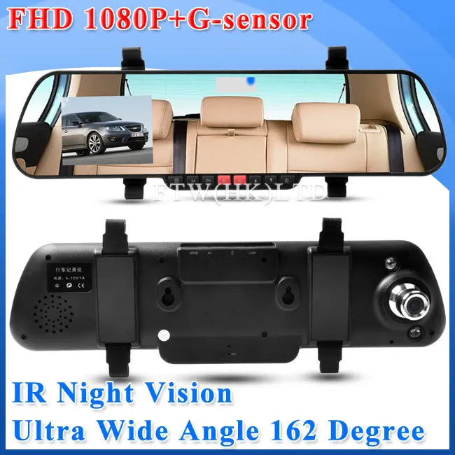 2.7-дюймовый ЖК-экран X11 заднего вида автомобильная видеорегистратор-зеркало с камерой 1920*1080P+162° широкий объектив+опциональный Bluetooth+двойное F8 суперночное видение