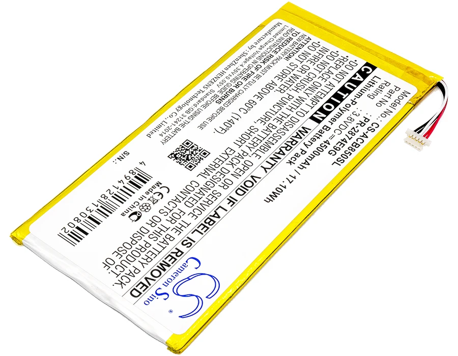 Аккумулятор Cameron Sino 4500 мАч для Acer A6001 Iconia One 8 B1-850 PR-2874E9G | Электроника