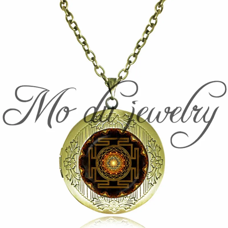 Ожерелье с кулоном Sri Yantra Сакральная геометрия медальон ювелирные изделия