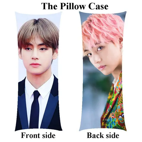 pillowcase Kpop V Bangtan мальчики обнимающие длинные наволочки Ким Тхэ хюнг домашний Наволочка на заказ - Цвет: pillowcase