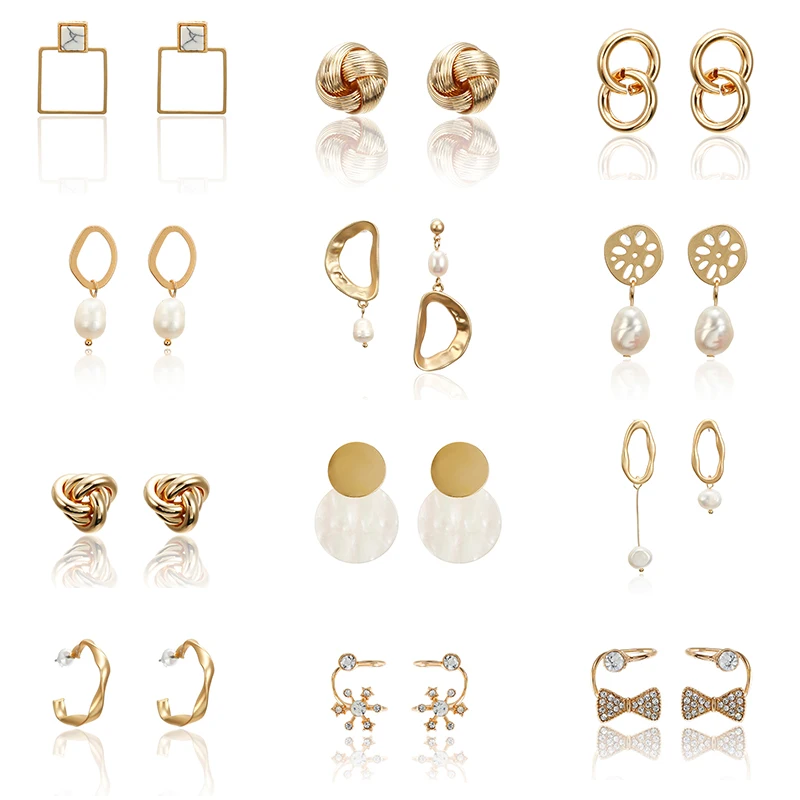 Женские серьги гвоздики в Корейском стиле миниатюрный геометрический