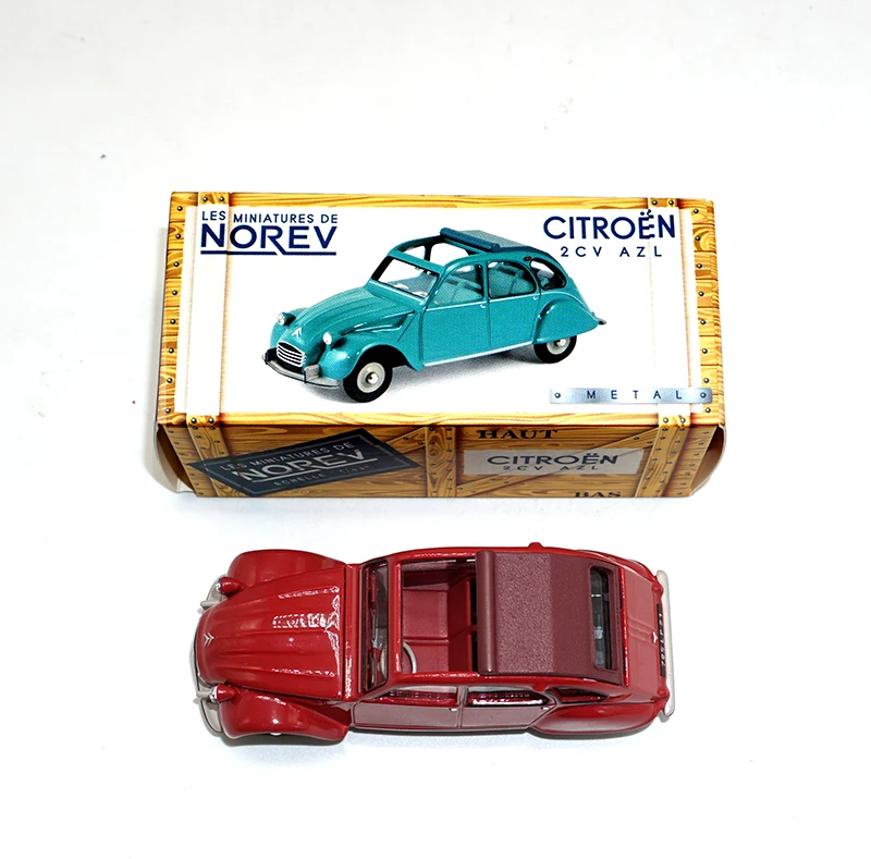 1/43 NOREV металлическая литая под давлением модель 2 CV зеленый и красный AZL CL1522 Rouge Corsaire