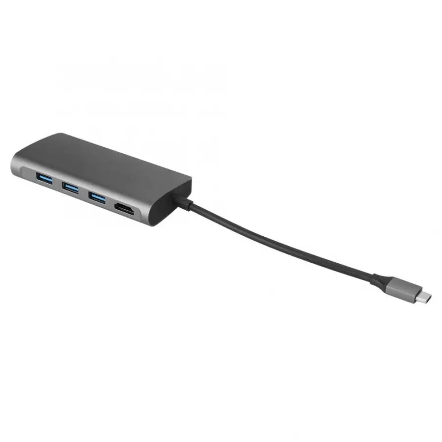 8 в 1 Type-C к HDMI + LAN USB3.0 * 3 SD TF концентратор адаптер конвертер кабель |