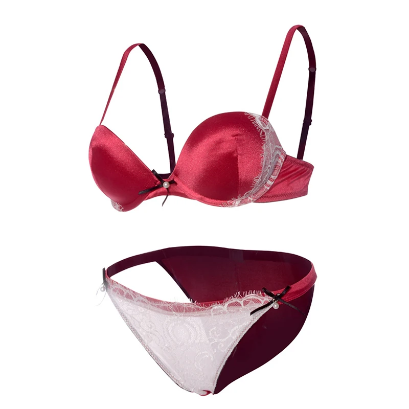 60/28 65/30B с небольшой груди Intimates кружево шелк для маленьких девочек комплект