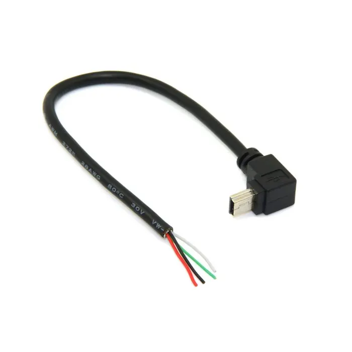 5 шт./лот мини USB контактов вверх под прямым углом 90 градусов до 4 проводов открытый