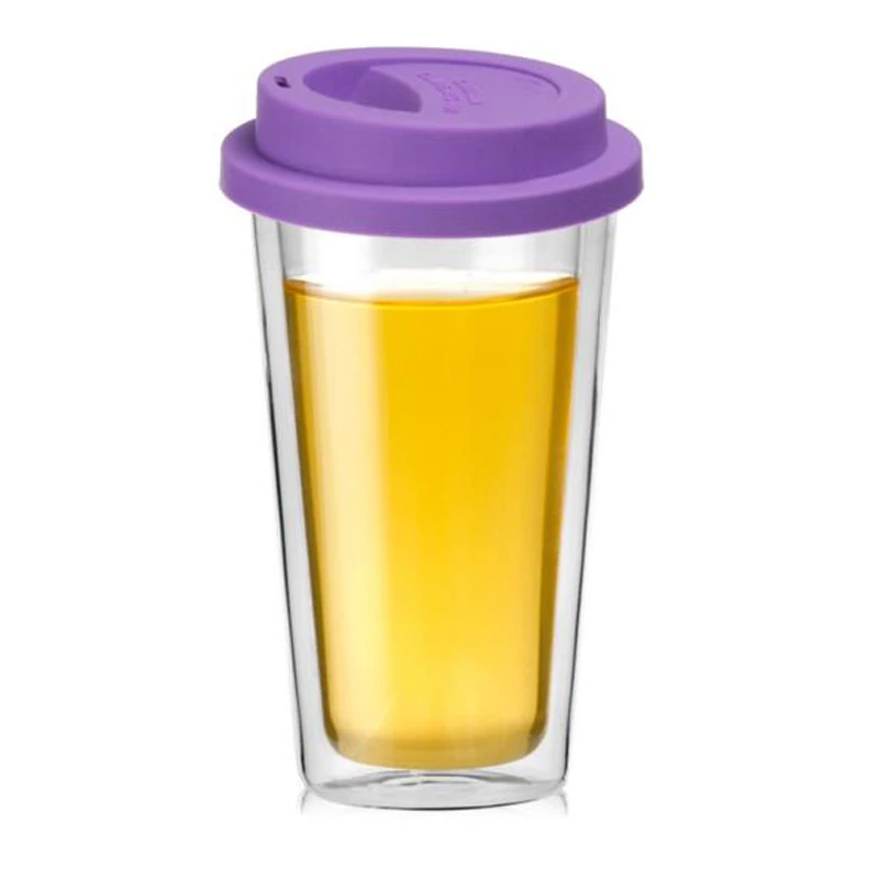 Пищевые силиконовые крышки двойные стеклянные кофейные кружки чашки для сока