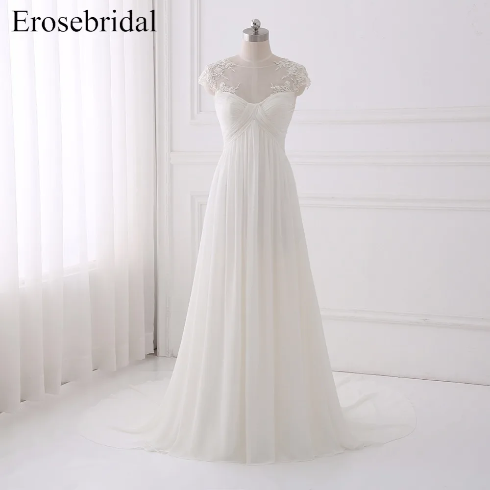 Простое богемное свадебное платье es Erosebridal 2019 шифоновое элегантное на молнии